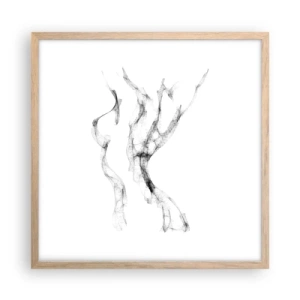 Affisch i ram av ljusek - Vacker och stark - 50x50 cm