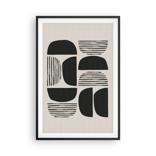 Affisch i svart ram - Arrangemang med halvor - 61x91 cm