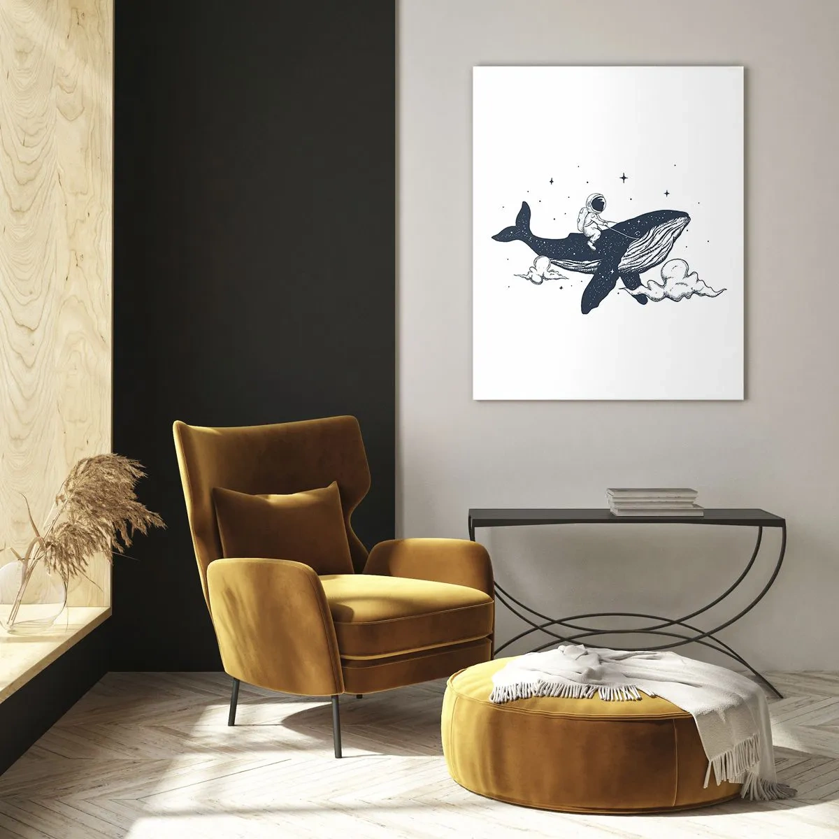Glastavla - Bild på glas - Rymdäventyr - 80x120 cm