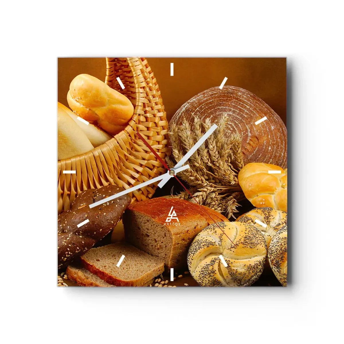 Väggklocka - Klocka på glas - Vi kom undan igen - 30x30 cm