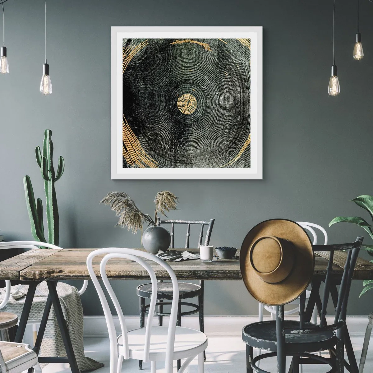 Affisch i vit ram - Förändring och varaktighet - 40x40 cm