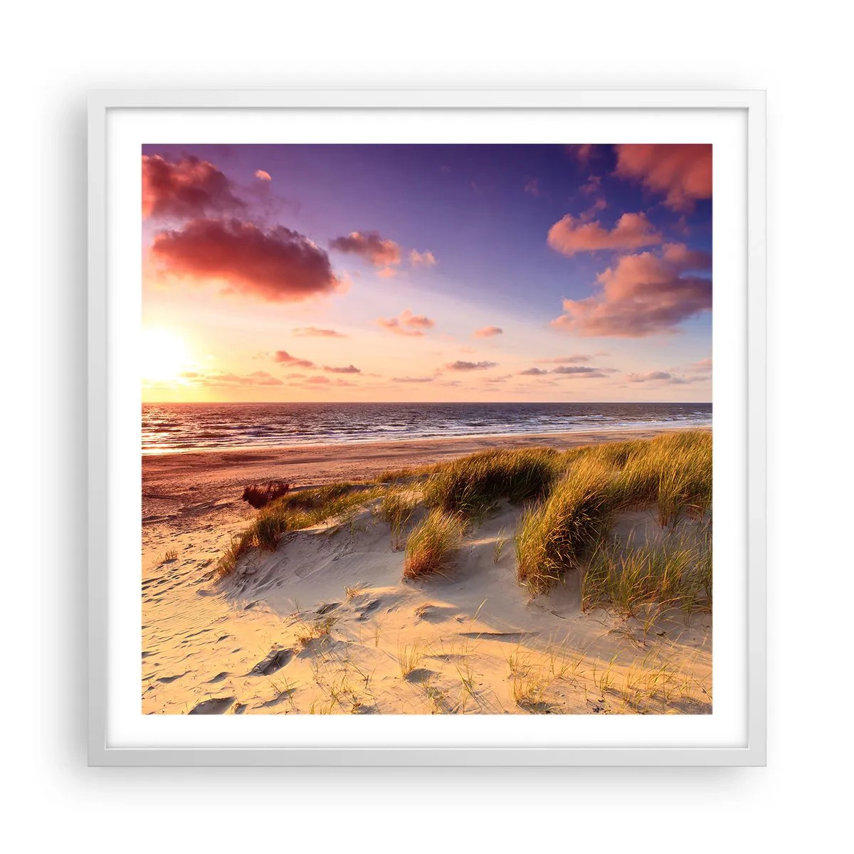 Affisch i vit ram - Luften luktar sommar - 60x60 cm