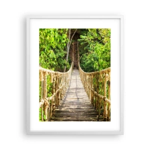 Affisch i vit ram - Upphängd i grönskan - 40x50 cm