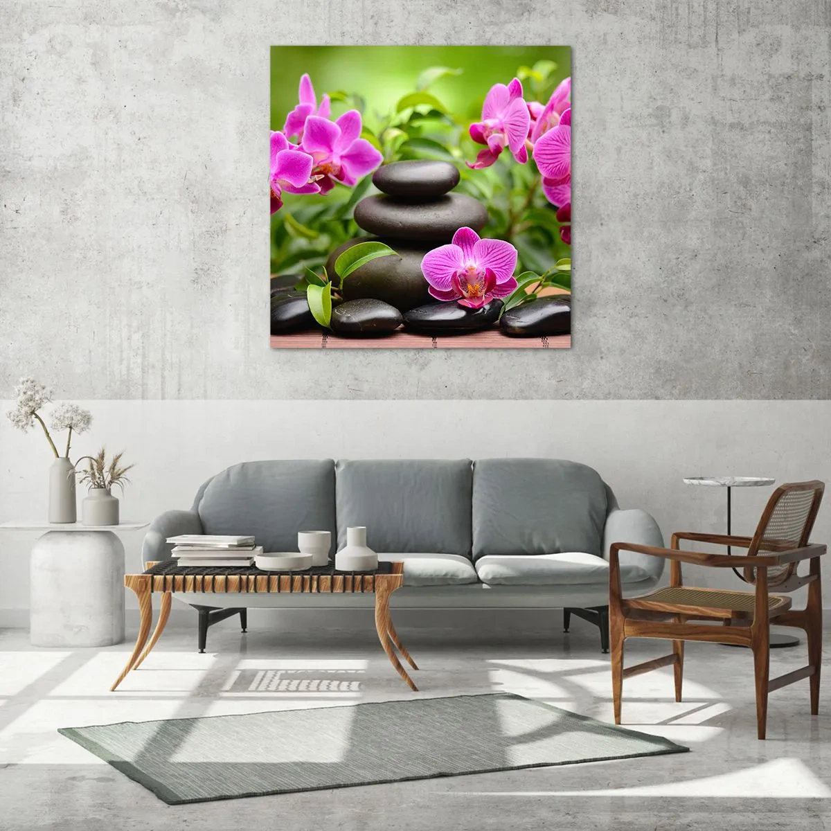 Glastavla - Bild på glas - Lugnets pyramid - 60x60 cm