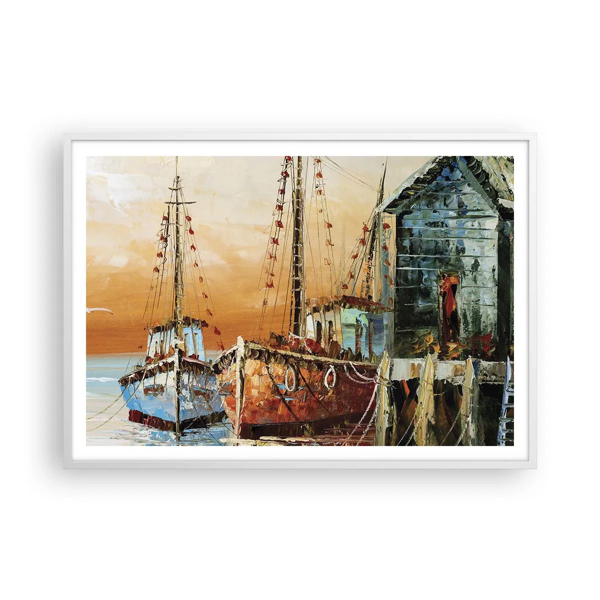 Affisch i vit ram - Lugn hemresa - 100x70 cm