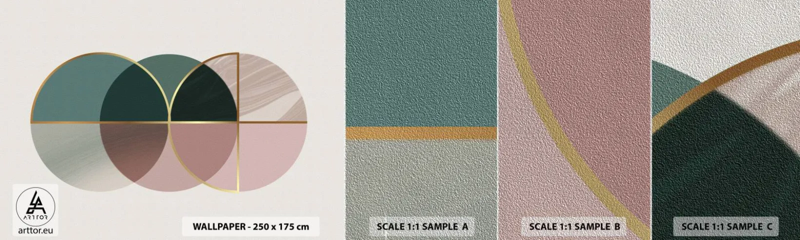 Provbit av fototapet Premium Sand - Hjul efter hjul... - Abstraktion, Bit, Modernt mönster - 100x30 cm