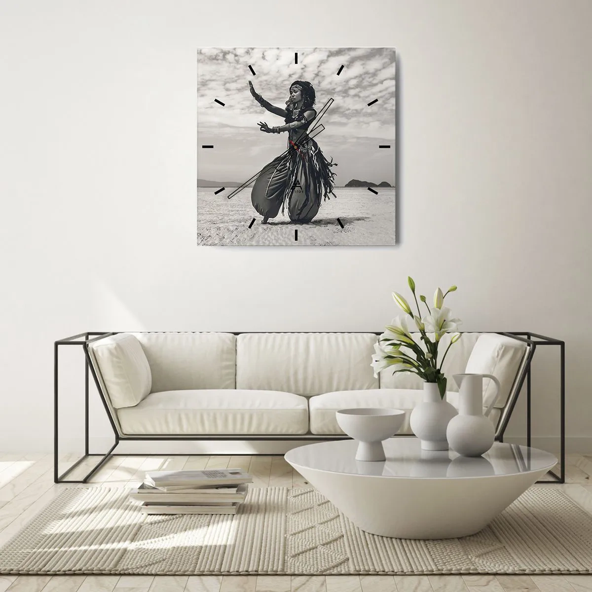 Väggklocka - Klocka på glas - Sydliga öars dans - 30x30 cm