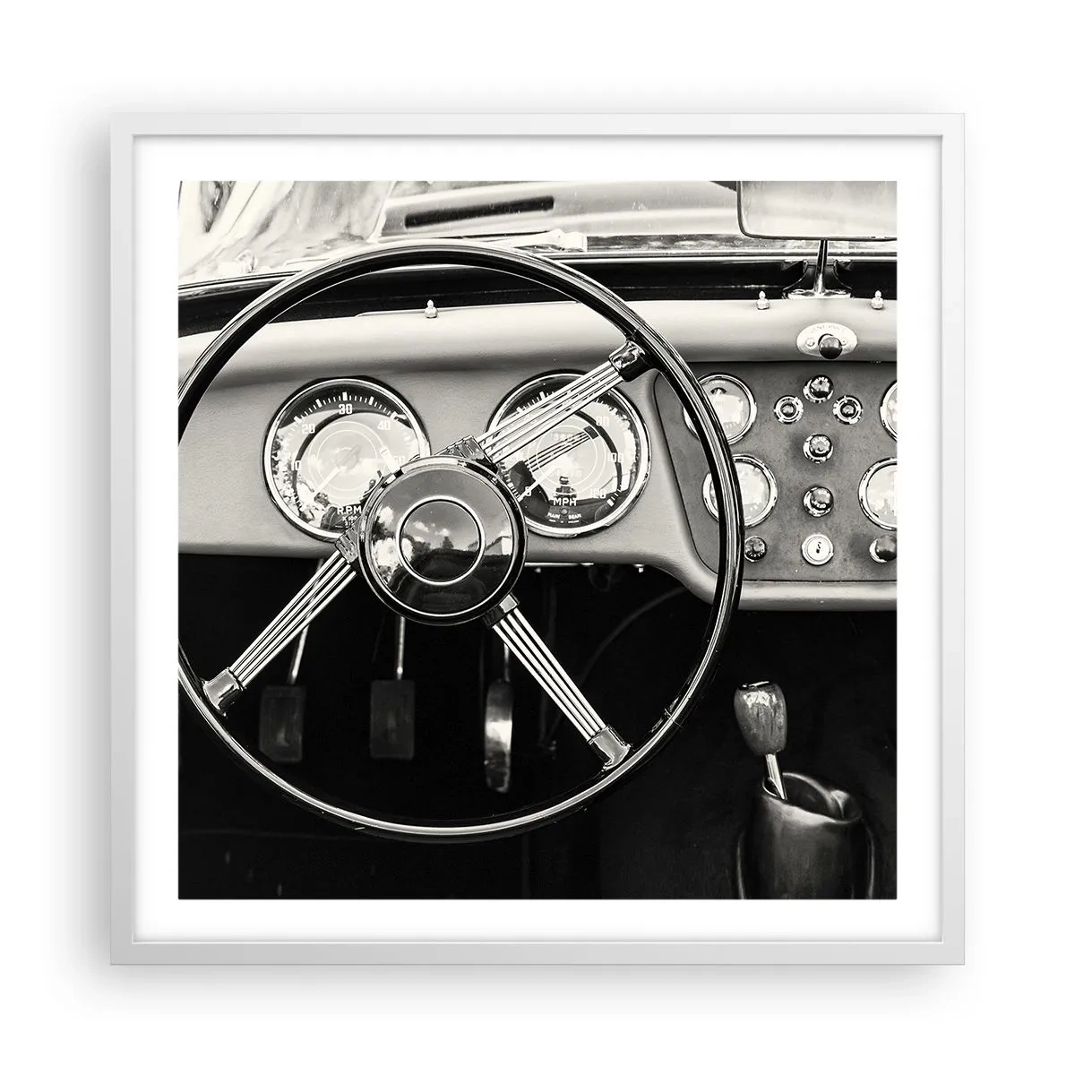 Affisch i vit ram - Samlarens dröm - 60x60 cm
