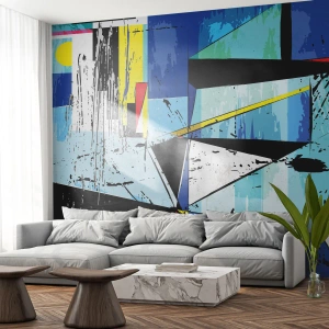 Självhäftande Fototapet Deluxe Sticker - Se värden ur en vinkel... - Abstraktion, Bit, Modernt mönster - 350x256 cm