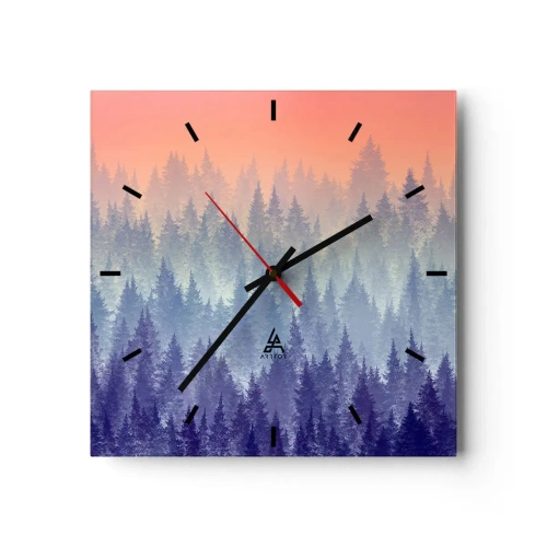 Väggklocka - Klocka på glas - Högt, högre, upp till himlen - 30x30 cm
