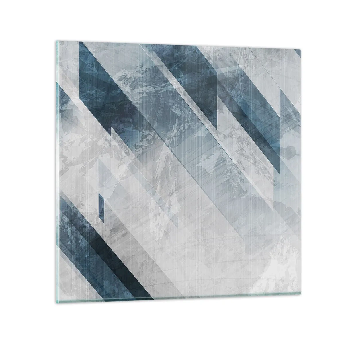 Glastavla - Bild på glas - Tredimensionell komposition – gråhetens rörelse - 30x30 cm