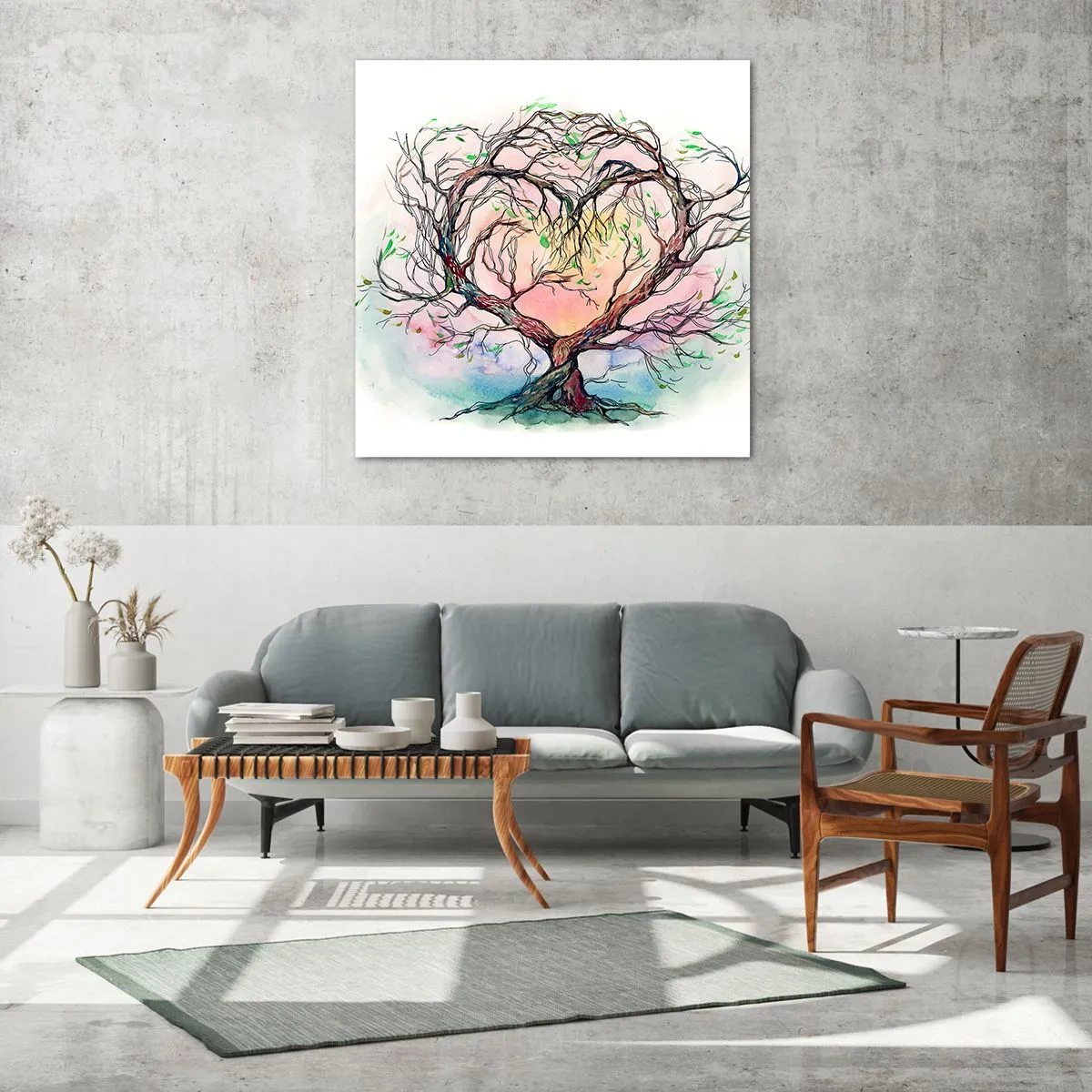 Glastavla - Bild på glas - Tillsammans mot stormarna - 50x50 cm