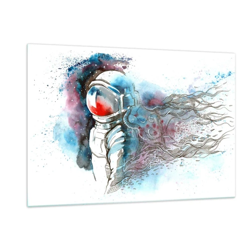 Glastavla - Bild på glas - Ensam med rymden - 120x80 cm