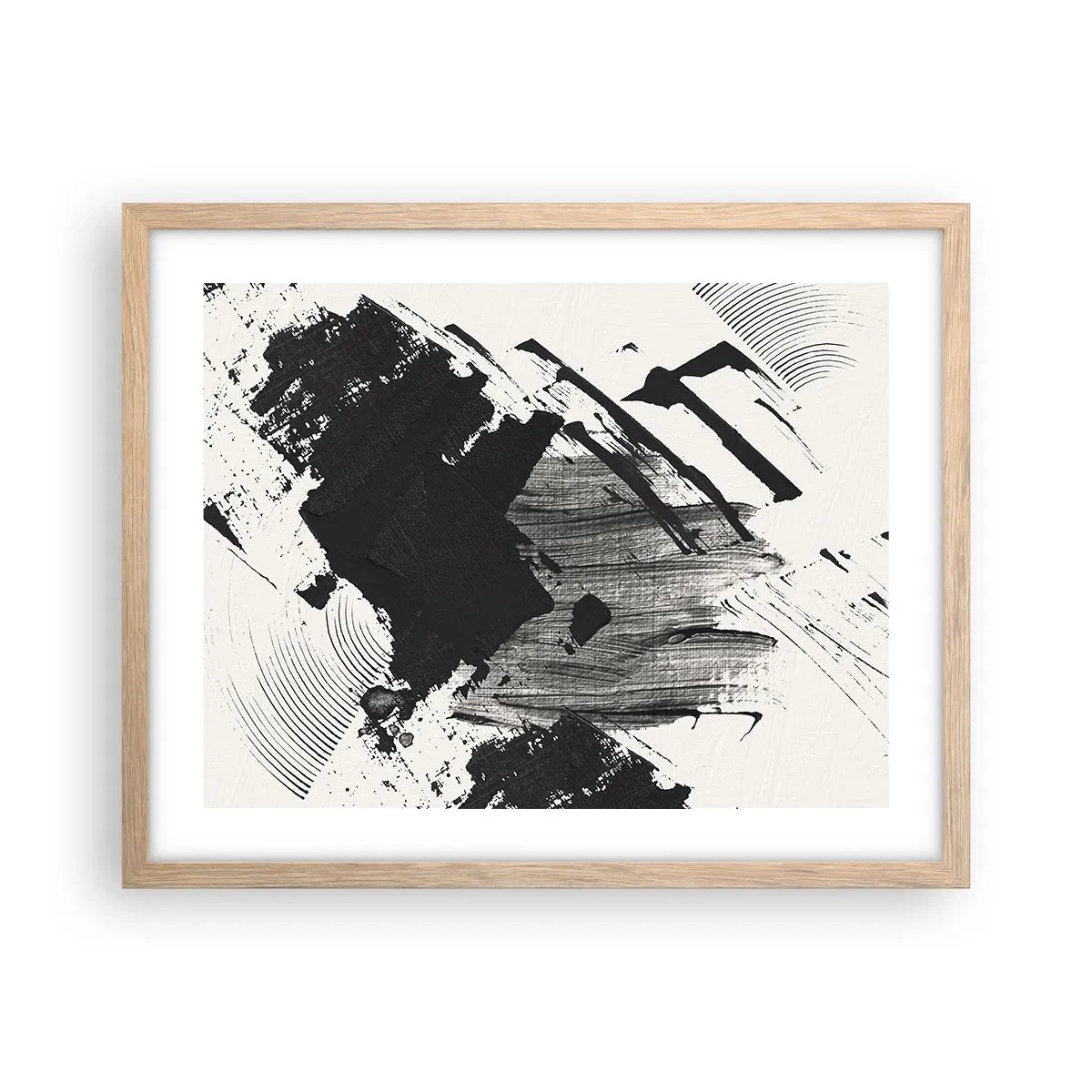 Affisch i ram av ljusek - Abstraktion - uttrycket av svart - 50x40 cm