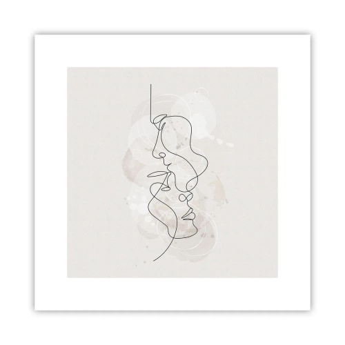 Affisch - Tilltrasslade i famn - 30x30 cm