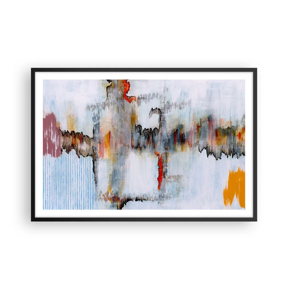 Affisch i svart ram - Med pinne på vatten - 91x61 cm