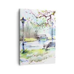 Canvastavla - Bild på duk - Parktystnadens charm - 50x70 cm