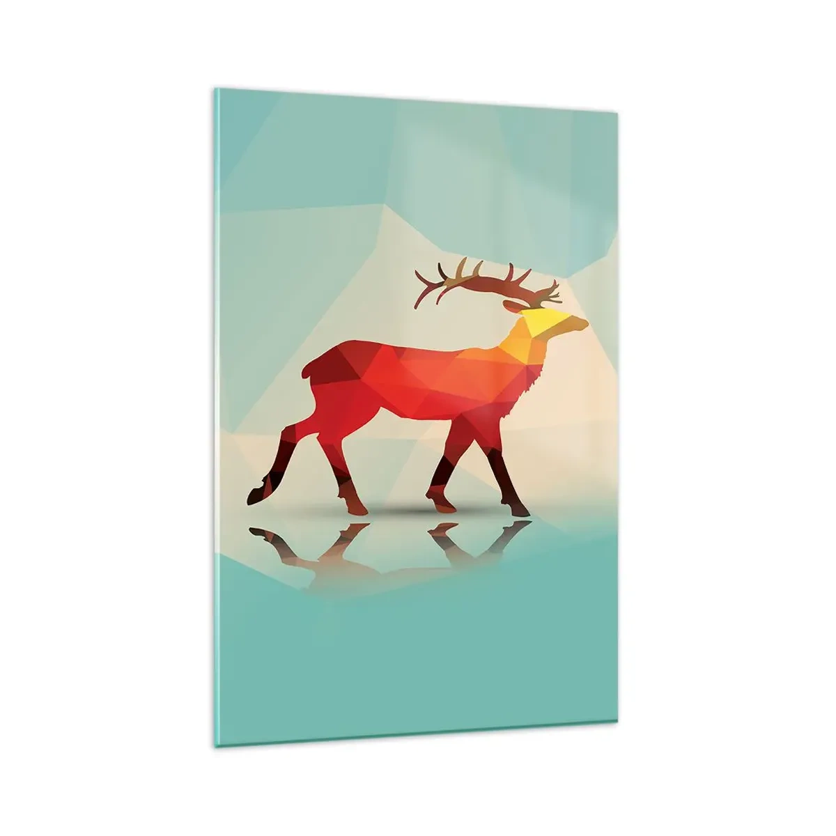 Glastavla - Bild på glas - Geometrisk hjort - 80x120 cm