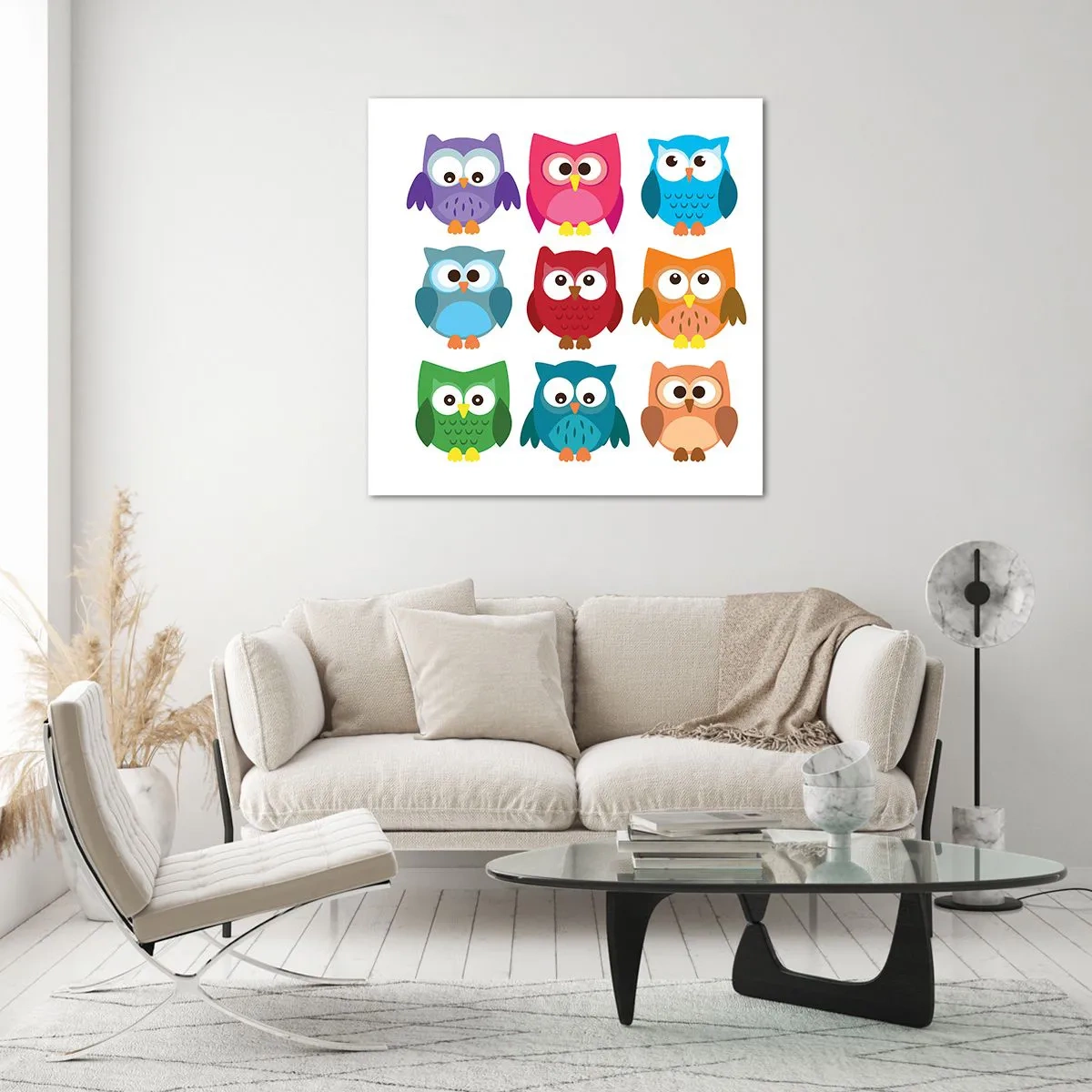 Glastavla - Bild på glas - Att vara olika på roligt sätt - 60x60 cm