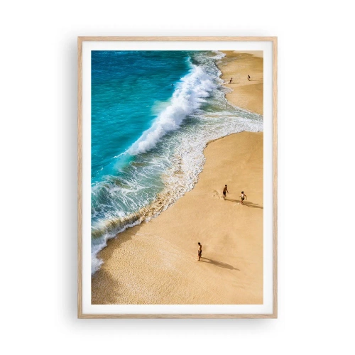 Affisch i ram av ljusek - Och sedan solen, stranden... - 70x100 cm
