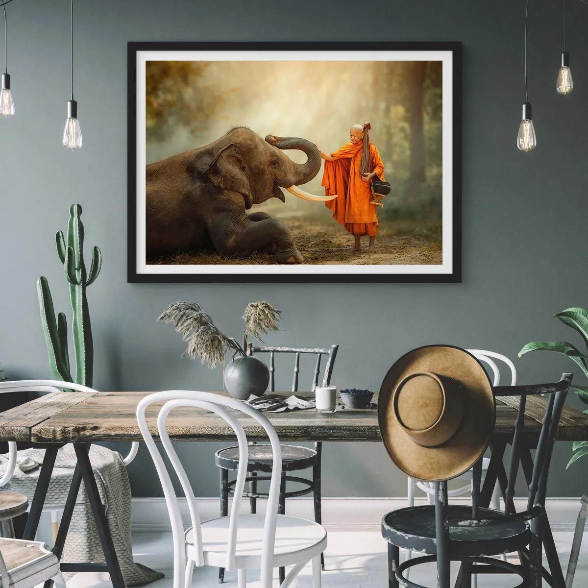 Affisch i svart ram - Ett möte under resan - 91x61 cm