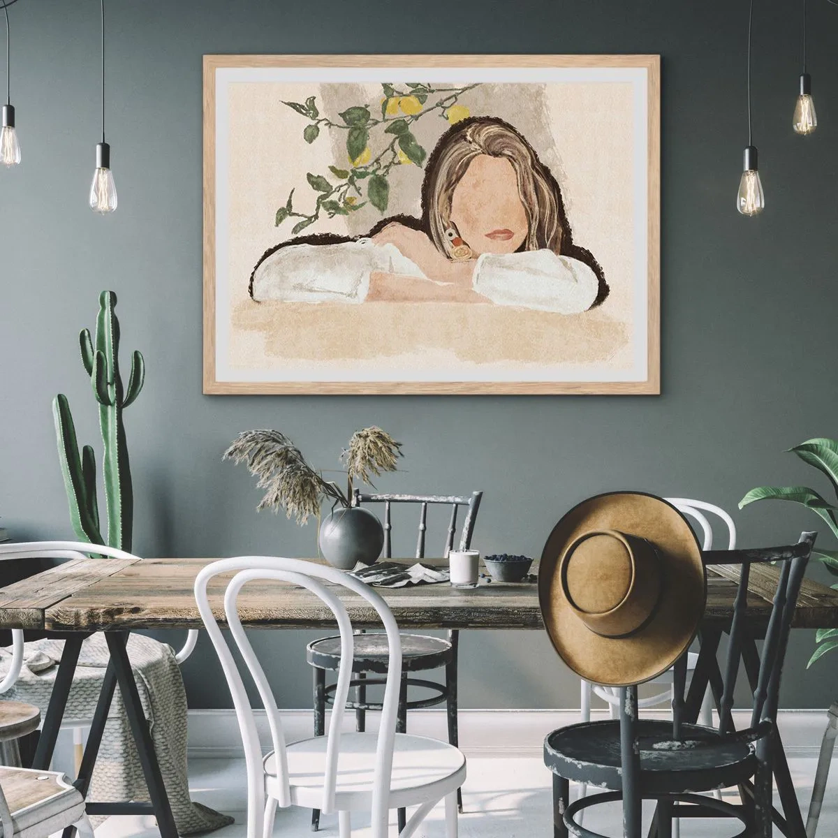 Affisch i ram av ljusek - Sydlig skönhet - 100x70 cm