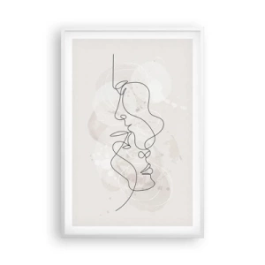 Affisch i vit ram - Tilltrasslade i famn - 61x91 cm