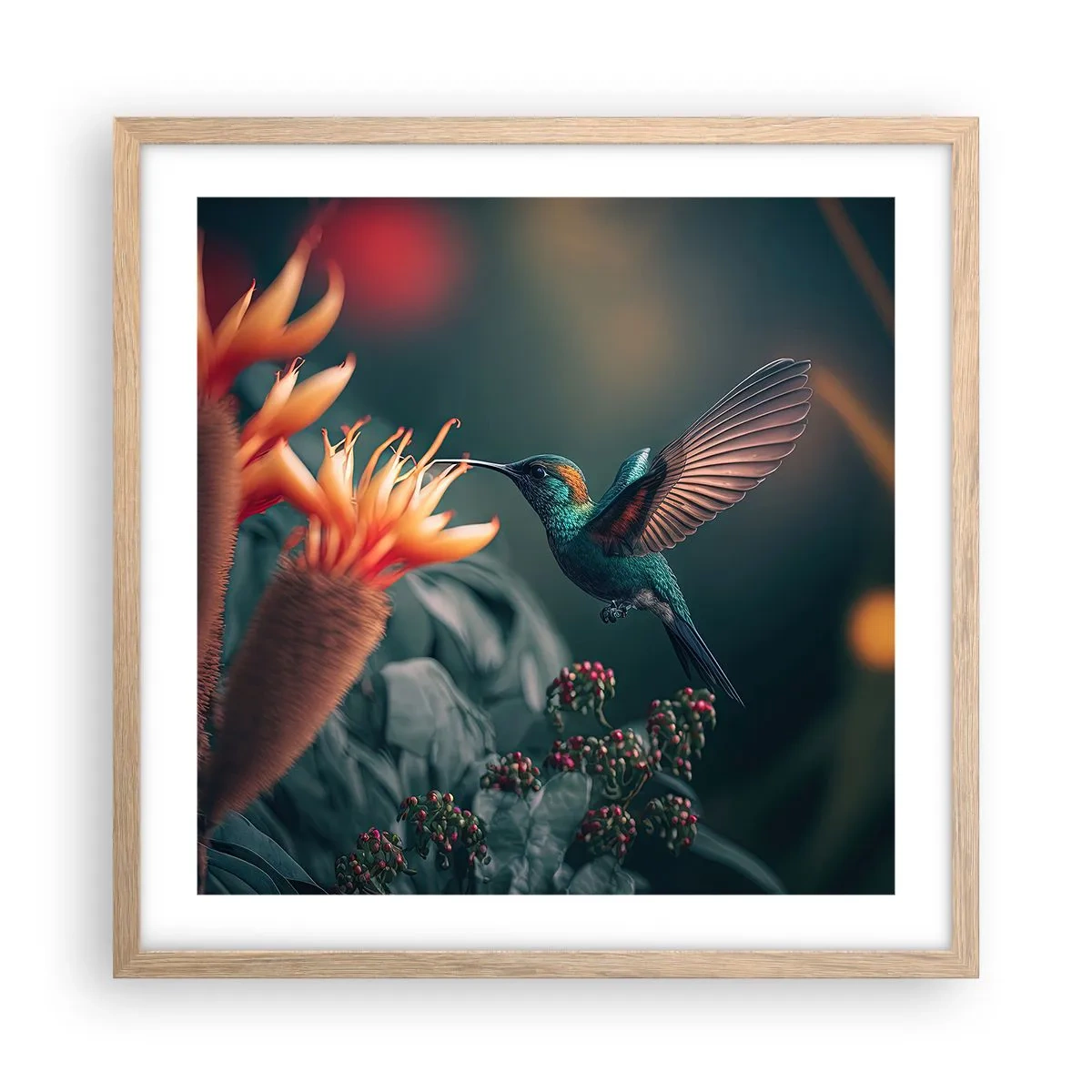 Affisch i ram av ljusek - Ett verkligt färgglatt liv - 50x50 cm