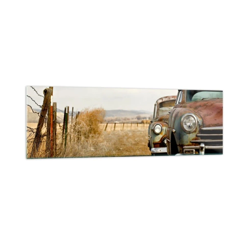 Glastavla - Bild på glas - Välförtjänt vila - 160x50 cm