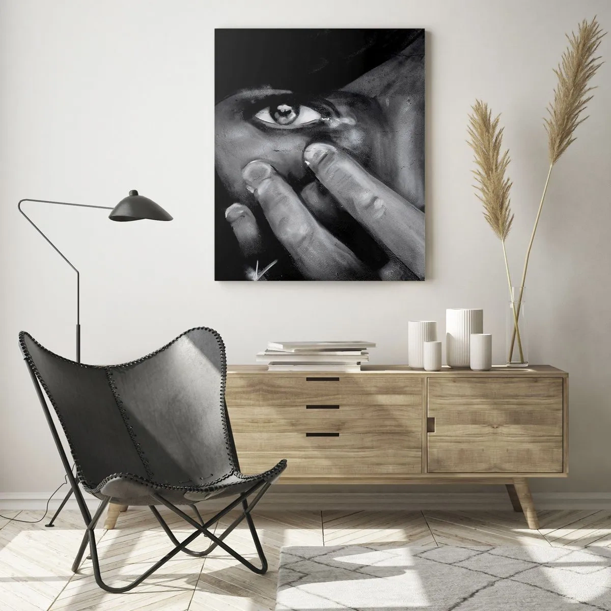 Glastavla - Bild på glas - Jag säger inte vem som målat det - 50x70 cm