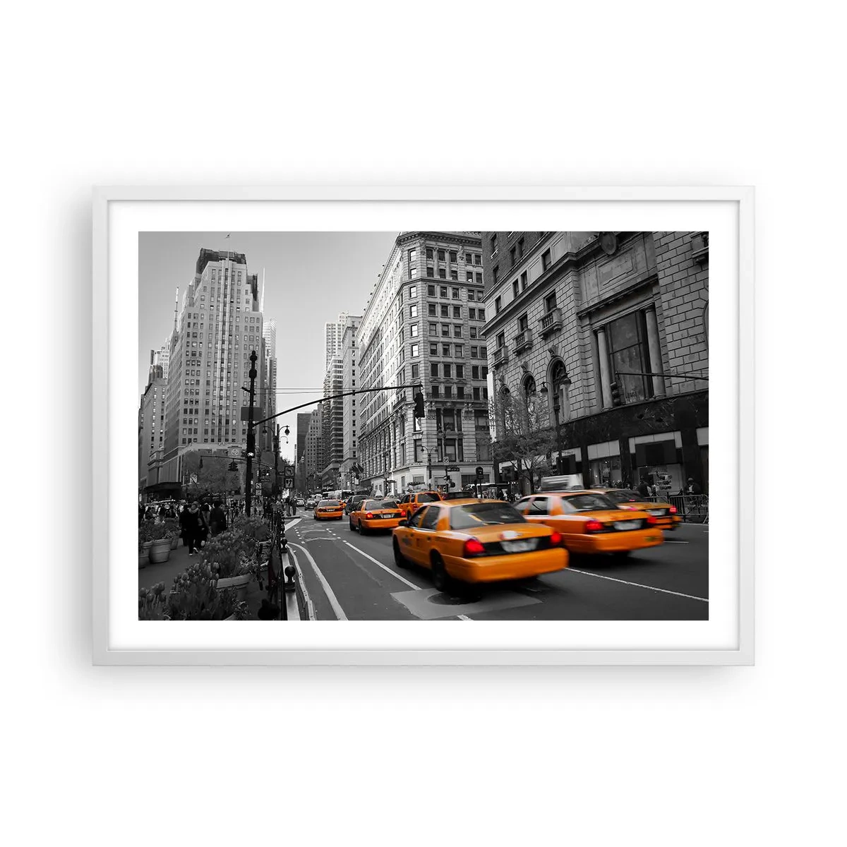 Affisch i vit ram - Storstadens solar - 70x50 cm