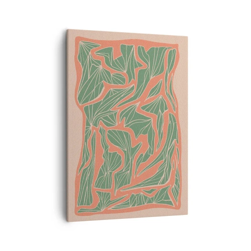 Canvastavla - Bild på duk - En kamp mellan korall och grönt - 50x70 cm