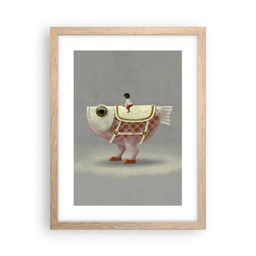 Affisch i ram av ljusek - Fiskryttare - 30x40 cm