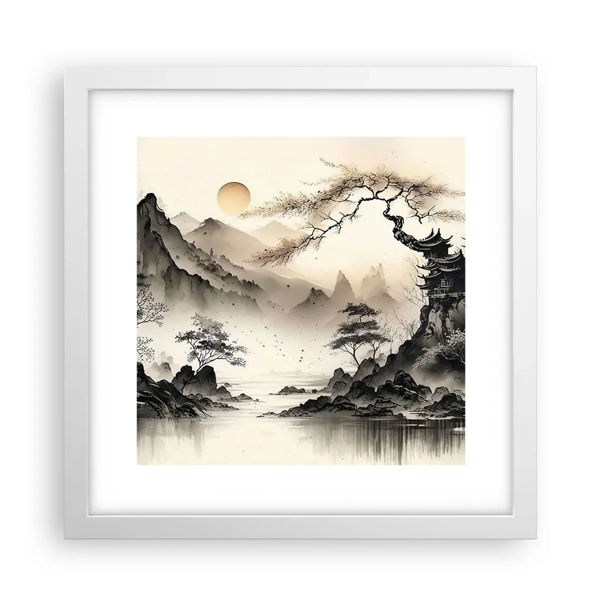 Affisch i vit ram - Orientens unika charm - 30x30 cm