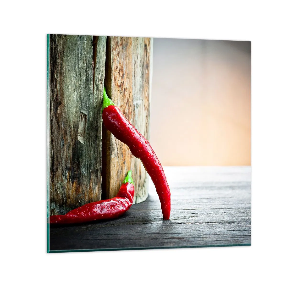 Glastavla - Bild på glas - Red hot chili peppers - 30x30 cm