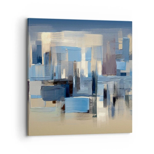 Canvastavla - Bild på duk - Blå konstruktion - 70x70 cm