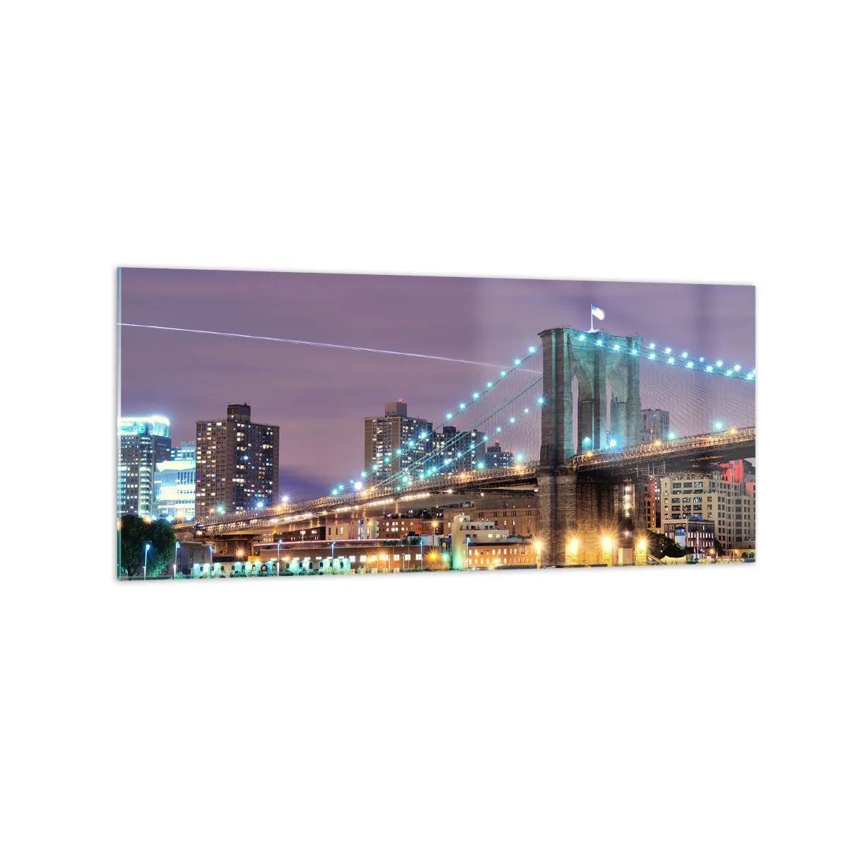 Glastavla - Bild på glas - Brooklyn-bron sedan många år - 120x50 cm