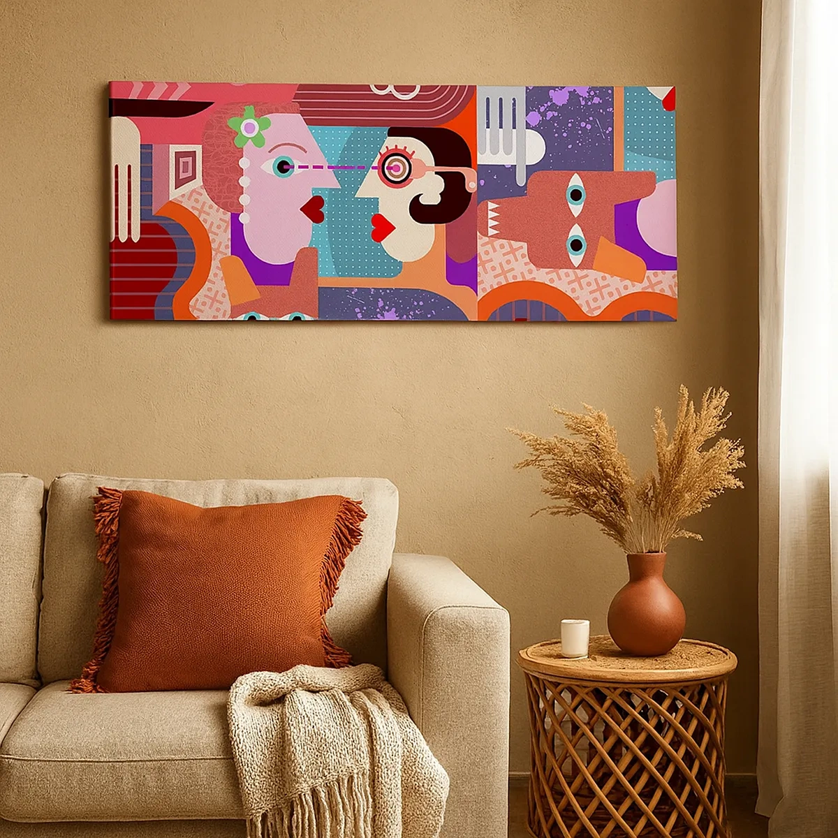 Canvastavla - Bild på duk - Öga mot öga - 30x30 cm