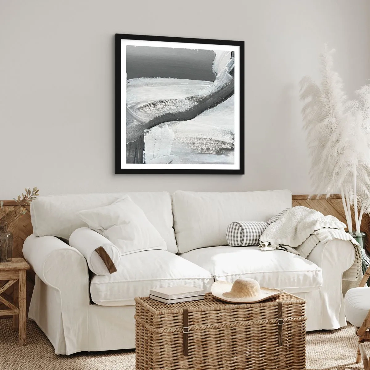 Affisch i svart ram - Med bestämd rörelse - 60x60 cm