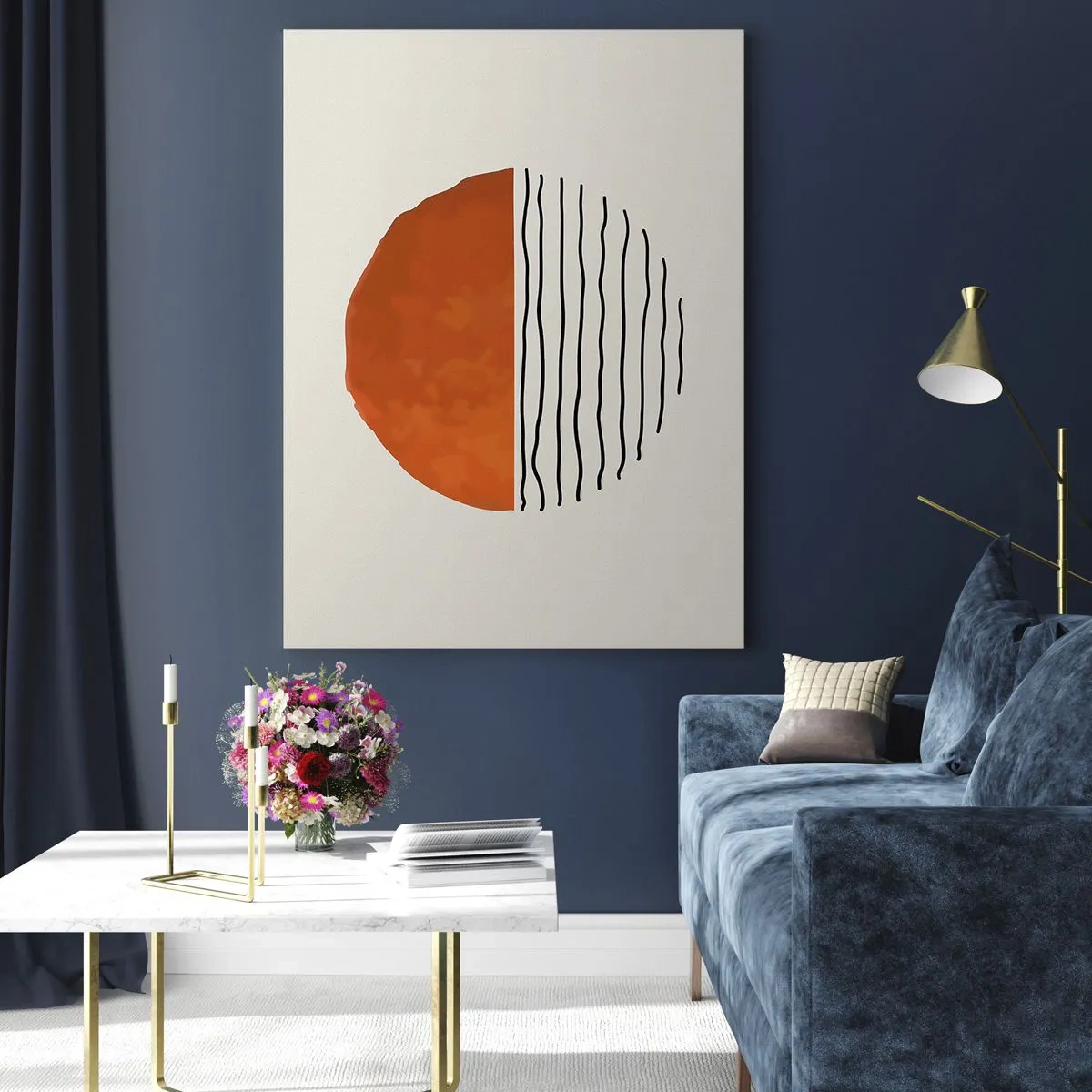 Glastavla - Bild på glas - I japansk stämning - 50x70 cm