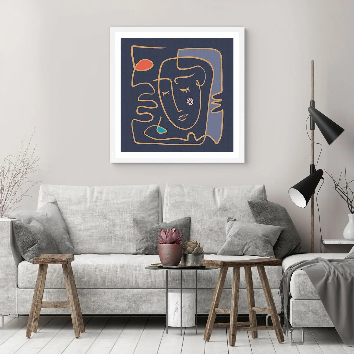 Affisch i vit ram - I drömmarnas värld - 40x40 cm