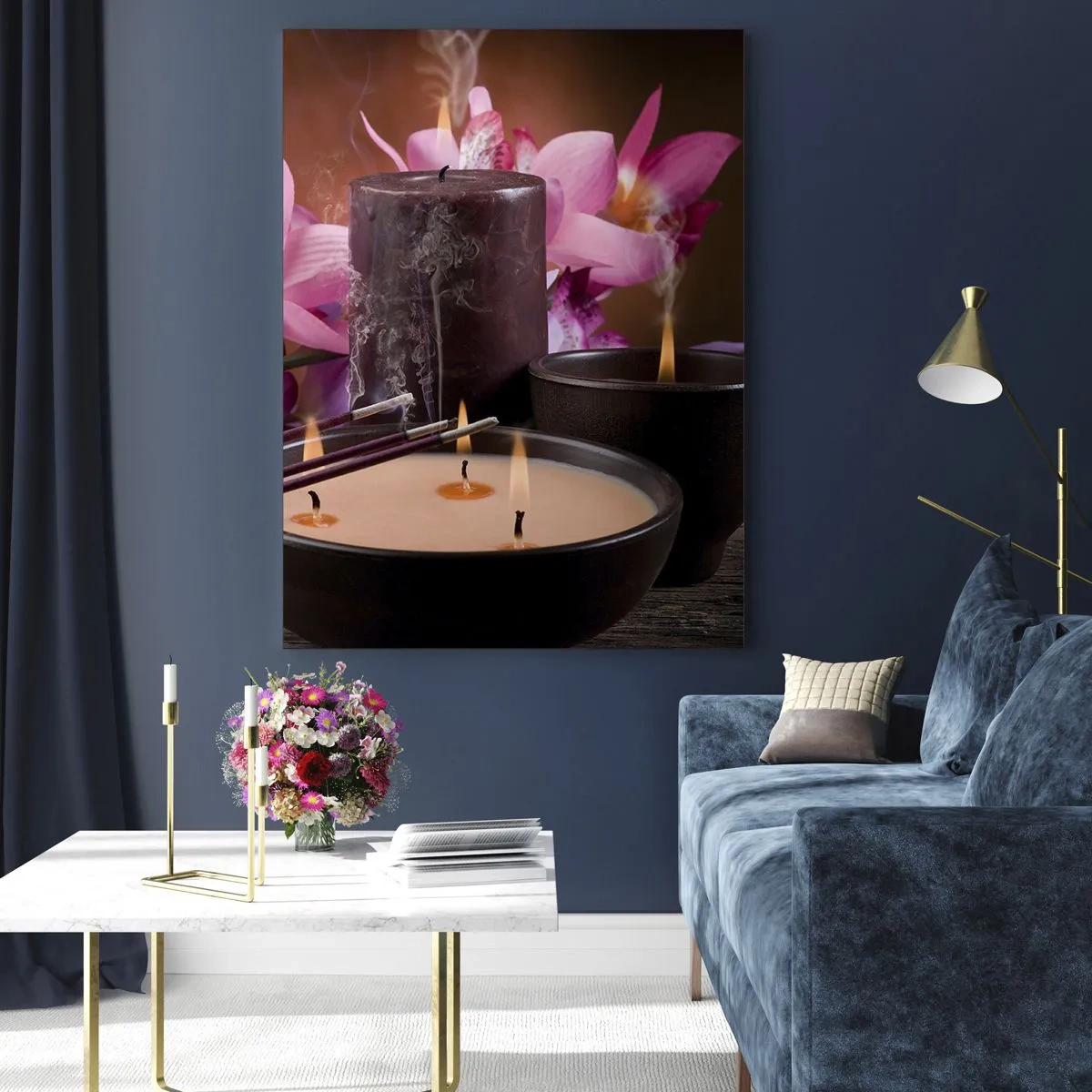 Glastavla - Bild på glas - Rensa hjärnan, lugna ner kroppen - 70x100 cm