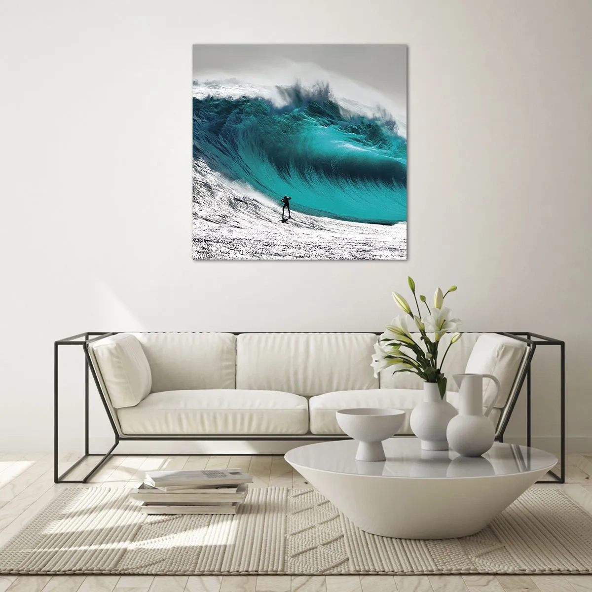 Glastavla - Bild på glas - Utmaningen accepterad - 70x70 cm