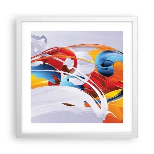 Affisch i vit ram - Elementens dans - 40x40 cm