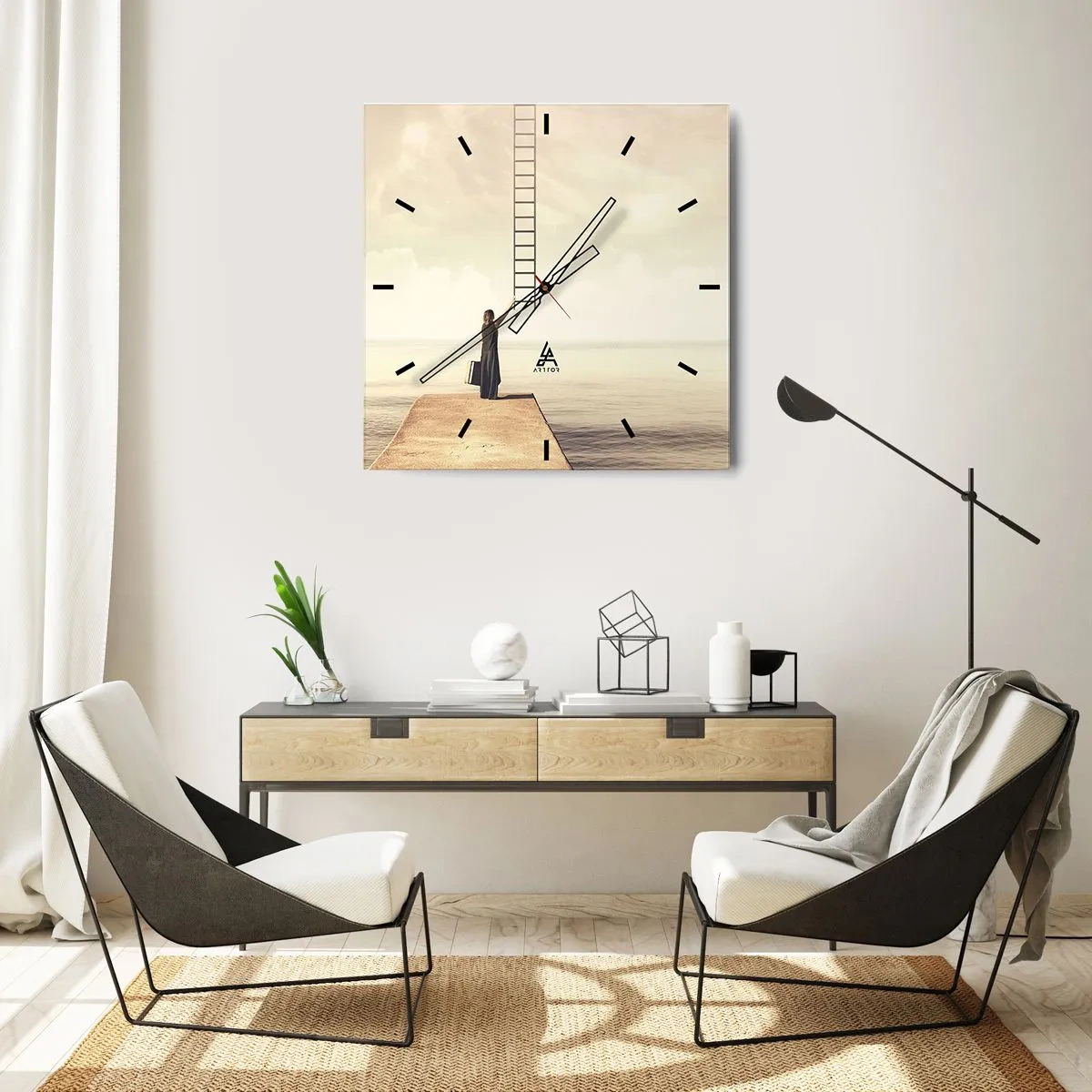 Väggklocka - Klocka på glas - Magisk resa - 30x30 cm