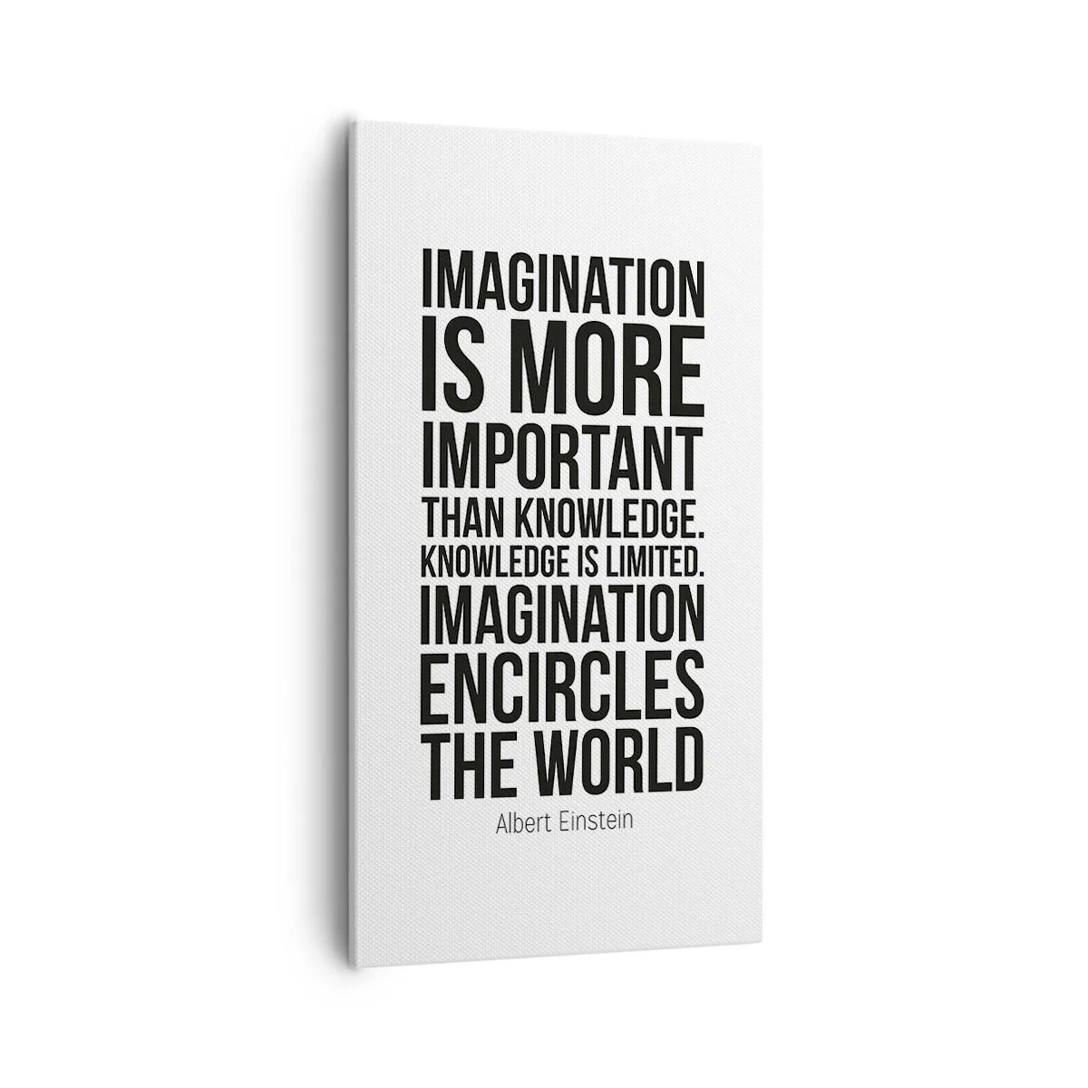 Canvastavla - Bild på duk - Einstein om fantasins styrka - 55x100 cm