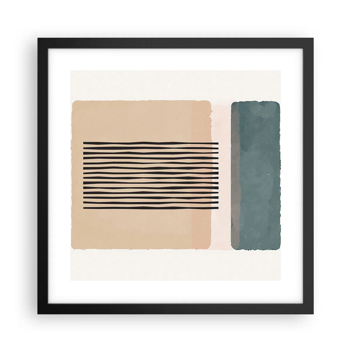 Affisch i svart ram - Allt väl - 40x40 cm