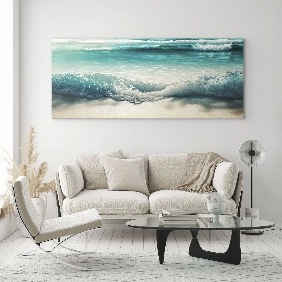 Glastavla - Bild på glas - Lugnet i havet - 100x40 cm