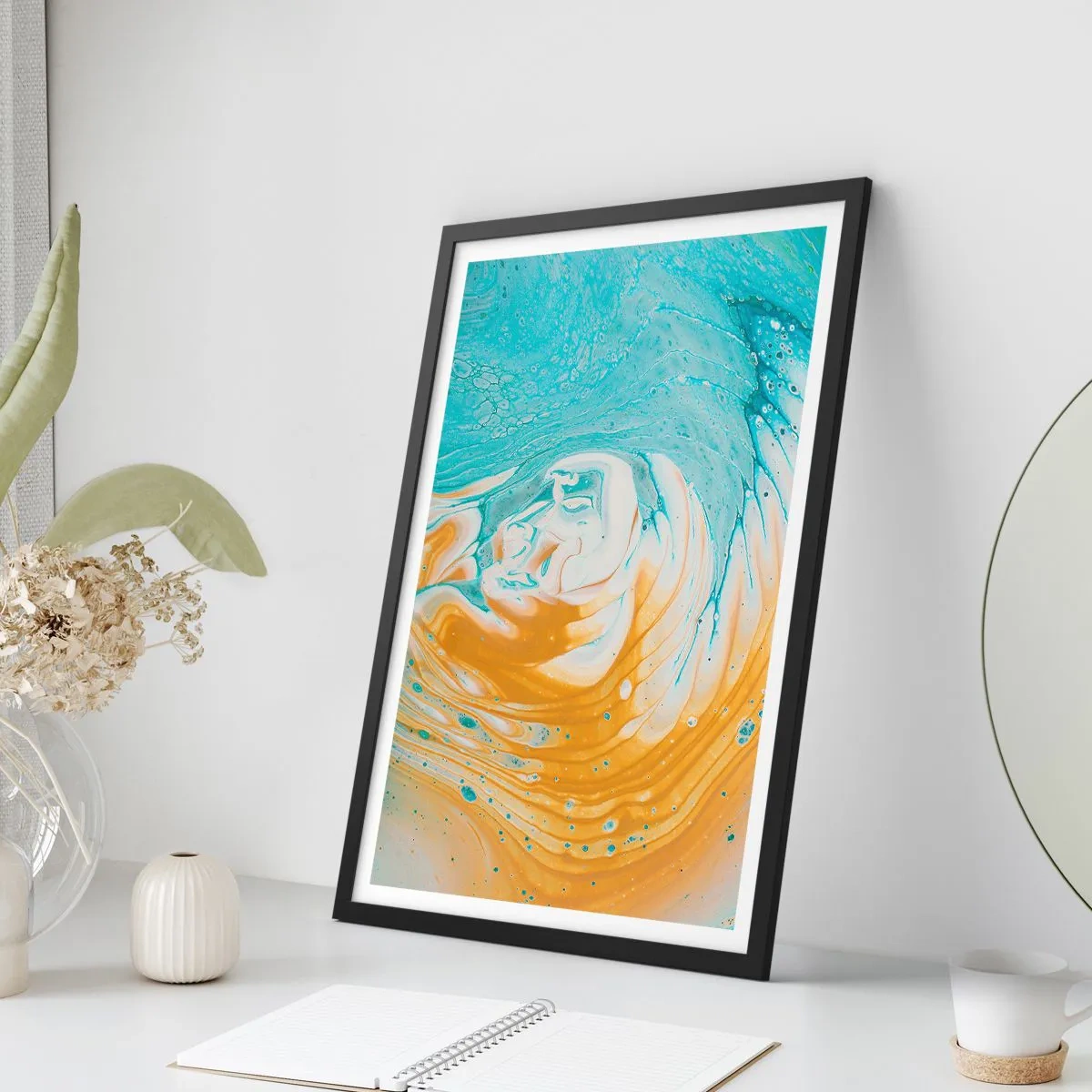Affisch i svart ram - Pastellfärgad virvel - 61x91 cm