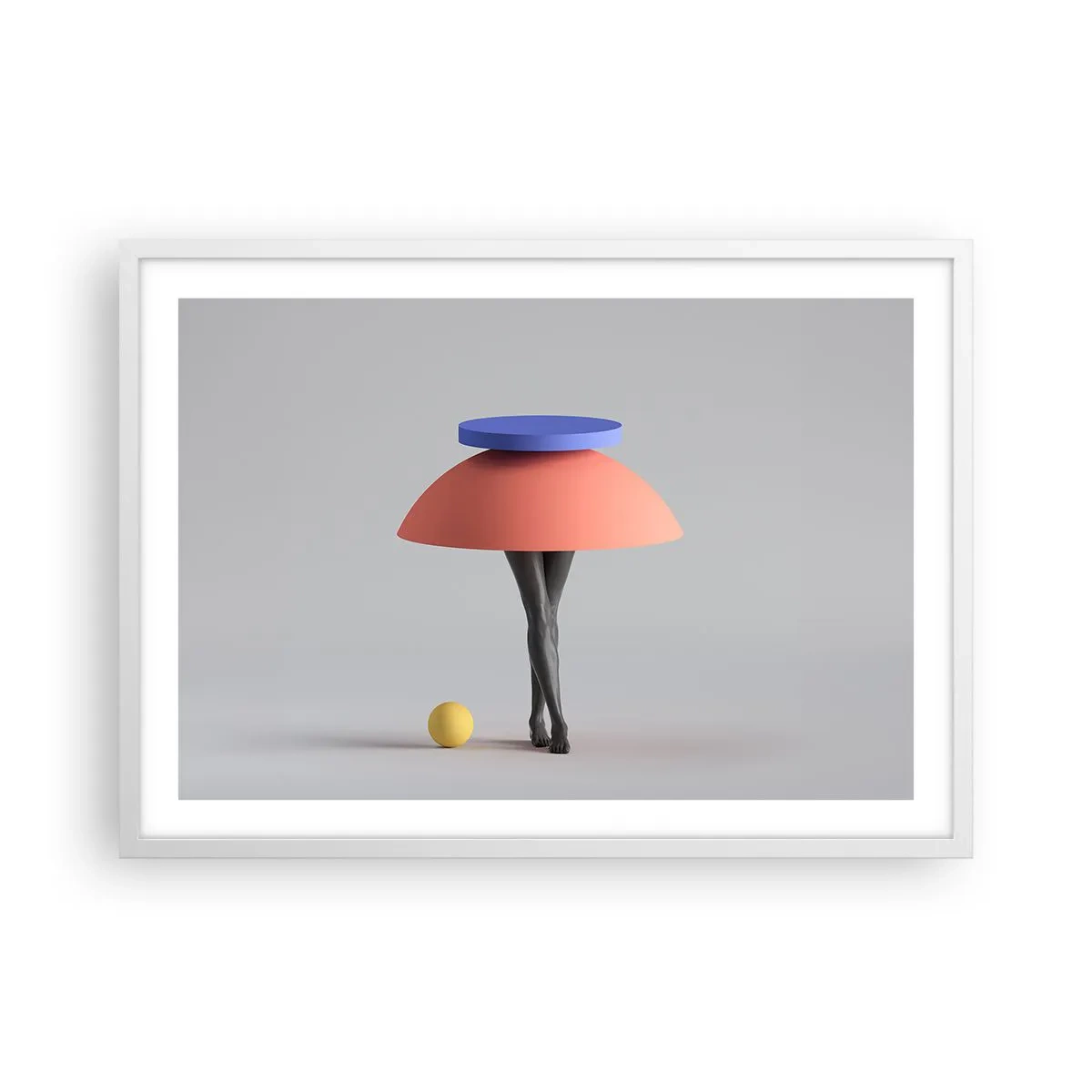 Affisch i vit ram - Surrealistisk komposition - 70x50 cm